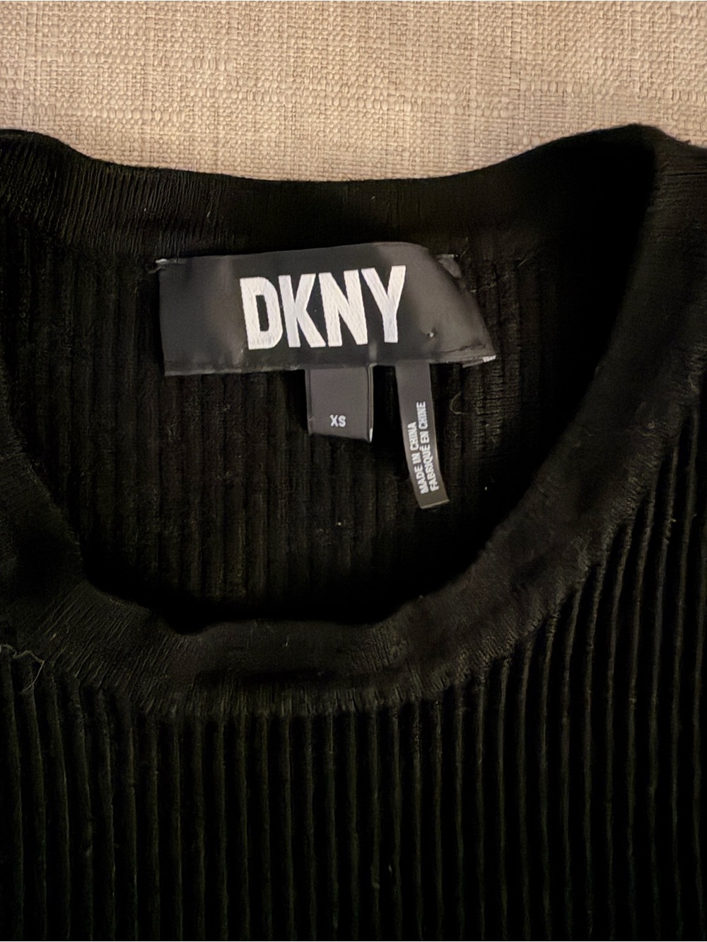 DKNY Black Ribbed Tanktop - Slim Fit